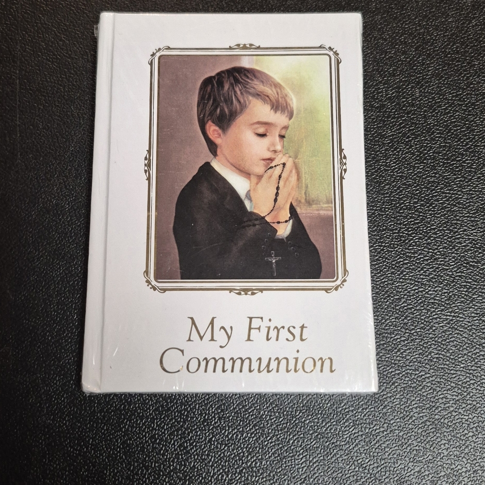 2011 Catholic First Holy Communion Prayer Book White Gold Embossed